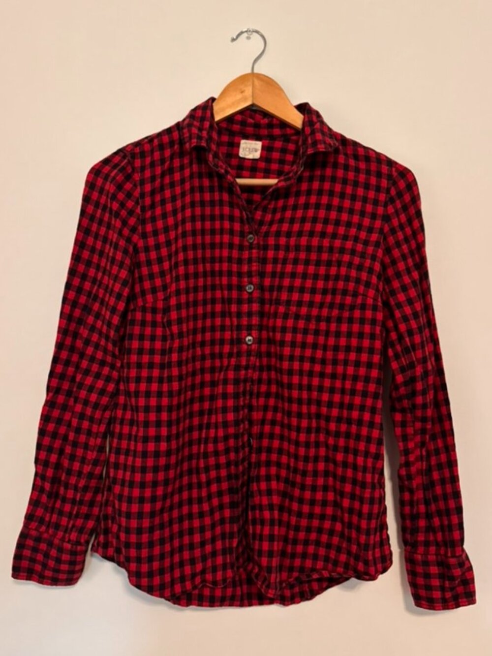 Flannel plaid collared shirt